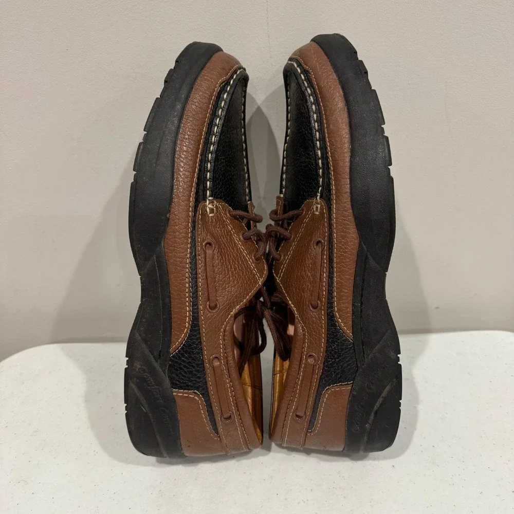 Dr. Comfort Patrick Boat Shoes Mens 13M Brown Black Leather 8560 Orthopedic